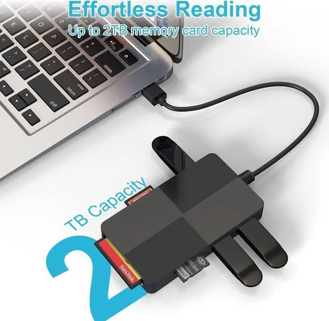 Alt view image 6 of 7 - USB 3.0 Multi Card Reader for PC, XD Picture Card Reader USB Adapter with 5 Card Slots and 3 USB3.0 Port for SD TF CF XD MS keyboard mouse U Disk, Memory Stick Pro Duo Reader Read 8 Ports Simultaneous