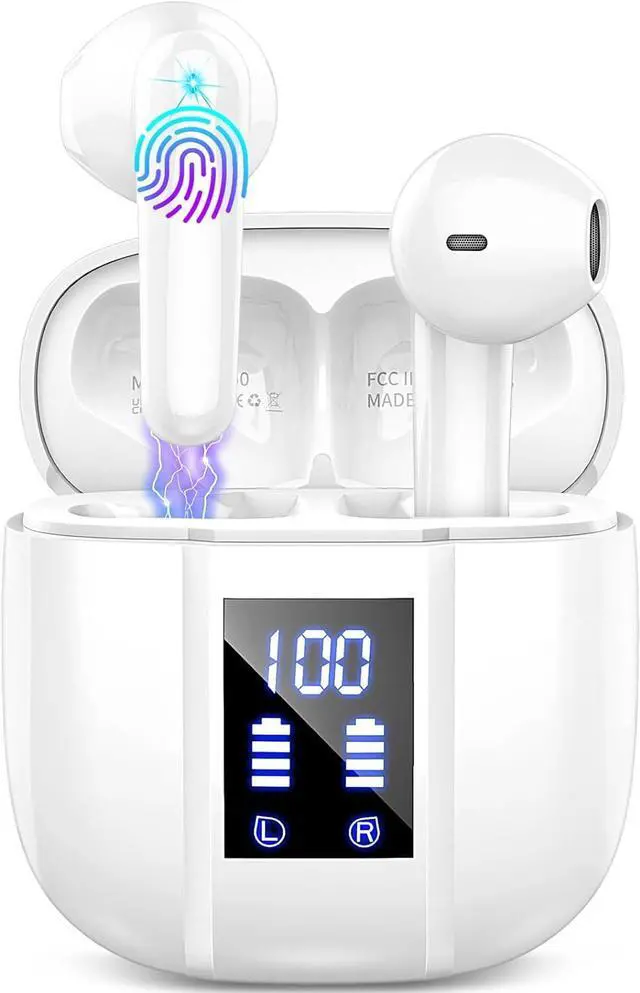 Main image of True Wireless Earbuds, Wireless Headphones Bluetooth 5.3, 14.2mm Driver Stereo, 3g Mini 48Hrs Ear buds, 4 ENC Mics Bluetooth Headphone in Ear, IP7 Waterproof, USB-C Fast Charging Earphone Android/iOS