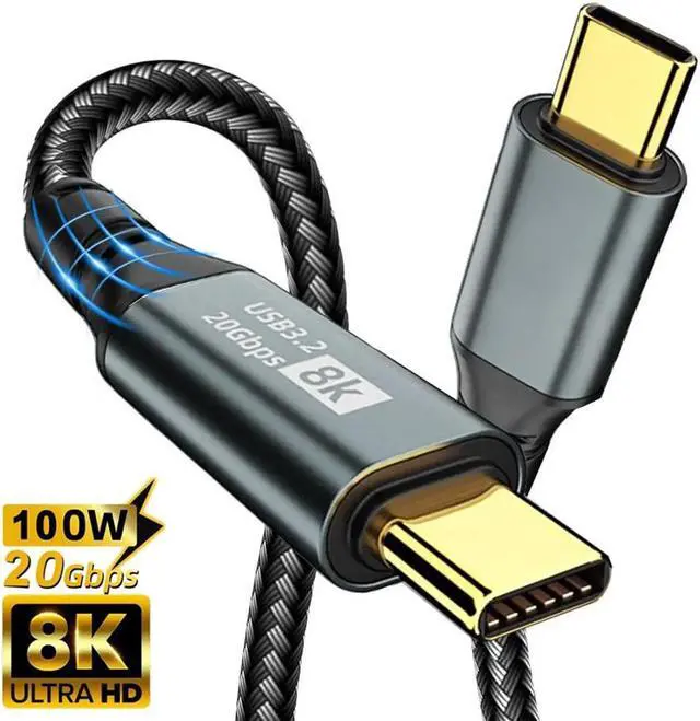 Main image of USB C to USB C 3.1 Gen 2 Cable (6.6FT/2M ), 20Gbps Data Transfer- 8K@60Hz Video Output Monitor Cable -100W PD Fast Charging Cord USB C Display Cable-Type C to Type C Cable for iPhone 15,MacBooks,iPad