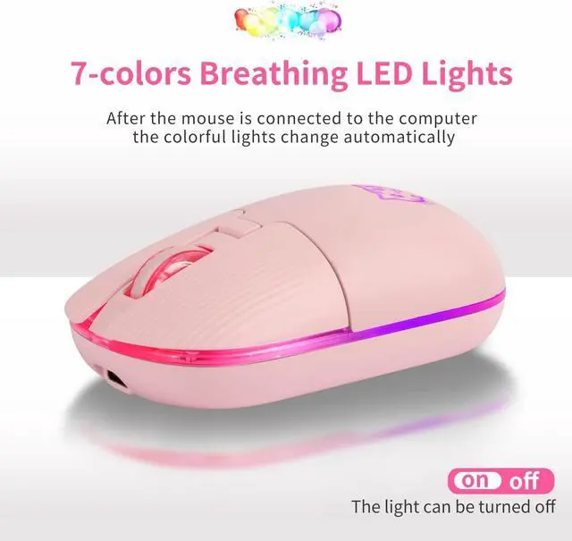 Alt view image 4 of 7 - Wireless Mouse, Game Mouse 2.4Ghz Noiseless Mouse, Rechargeable Wireless Mouse with USB Receiver Portable Computer Mice for PC, Tablet, Laptop with Win/Pad/Mac/Linux/Andriod/iOS. Cute cat Style