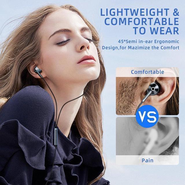 Alt view image 2 of 7 - USB C Headphones for Galaxy S23 FE S22 S21 S20 A53 A54 Wired Earphones in-Ear Type C Headphones with Microphone Volume Control Bass Stereo Noise Canceling for iPhone 15 Pro Max Pixel 6 7 8 5