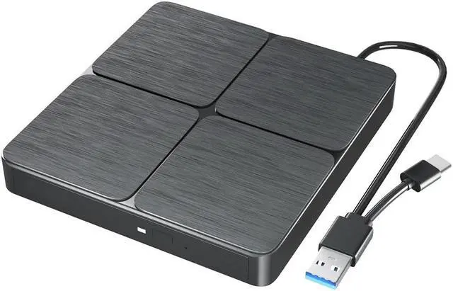 Main image of External CD DVD Drive, USB 3.0 and Type-C Portable External CD Burner DVD Drive Slim CD DVD +/-RW Reader Player, External CD/DVD Optical Drive for Mac,PC,Laptop,Desktop,MacOS,Windows XP/7/8/10/11