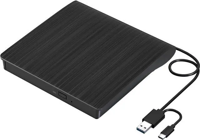Main image of External CD DVD Drive, USB 3.0 & TYPE C Portable CD DVD +/-RW Drive, CD/DVD ROM Player Burner Reader Writer Rewriter Optical Disc Drive for Laptop Desktop PC, Windows 11/10/8/7, Apple Mac, Linux OS