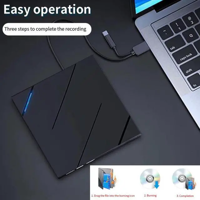 Alt view image 6 of 7 - Hitoor [6 in 1] External CD DVD Drive with 3 USB 3.0 Ports and TF/SD Card Slots, USB 3.0 Type C Portable CD/DVD Disk Drive Player Burner Reader Writer for Laptop Desktop Windows 11/10/8/7 Linux Mac OS