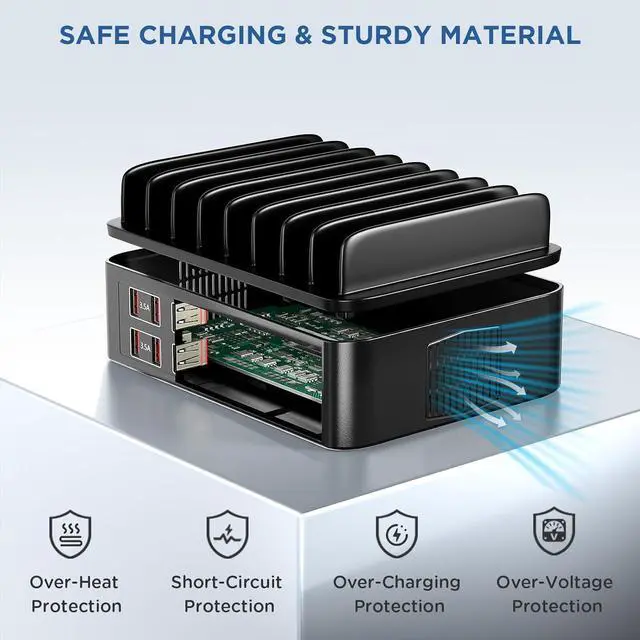 Alt view image 4 of 7 - Hitoor 150W USB Charging Station for Multiple Device, 16 Ports USB Multi Charger Station with Fast Charging, Cellphone Charging Station for A-p-p-l-e Devices Fire Tablets i-P-hone Android Smartphones