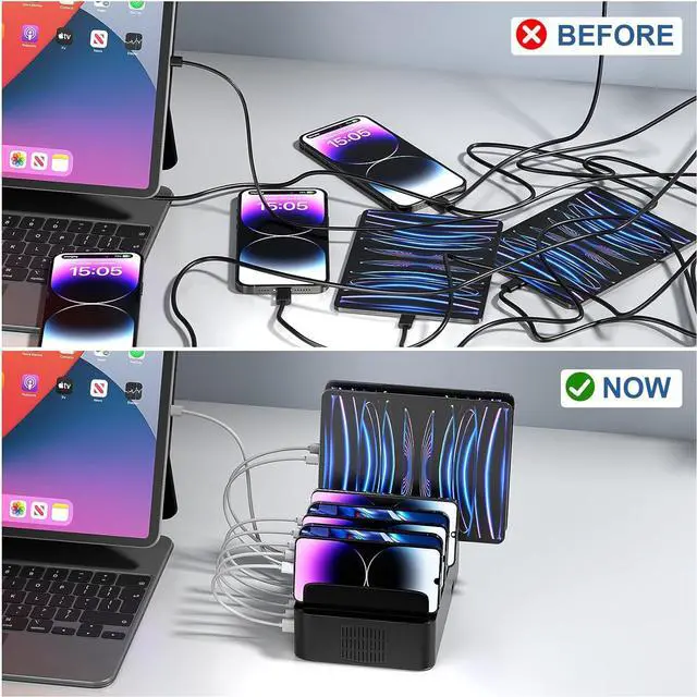 Alt view image 5 of 7 - Hitoor 150W USB Charging Station for Multiple Device, 16 Ports USB Multi Charger Station with Fast Charging, Cellphone Charging Station for A-p-p-l-e Devices Fire Tablets i-P-hone Android Smartphones