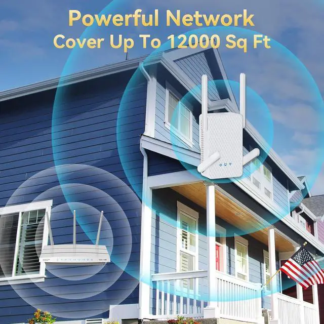 Alt view image 2 of 7 - Hitoor AX3000 WiFi 6 Extender Signal Booster, 3Gbps High-Speed Internet Extender WiFi Booster for Home, Dual Band 5GHz & 2.4GHz Wireless Repeater, Gigabit Ethernet Port, 1-Tap Setup, OneMesh