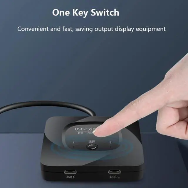 Alt view image 3 of 7 - Hitoor USB C Switch, 8K@60Hz USB C Switch Bi-Directional 2 in 1 Out or 1 in 2 Out,Type C Switch Selector with Power Indicator for PCs, Support USB 3.1 Gen 2 10Gbps Data Transmission, 100W Charging