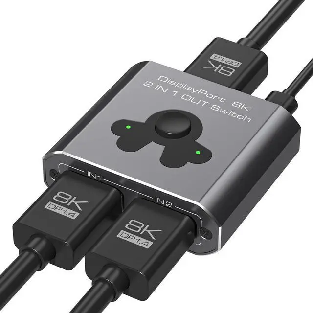 Main image of Hitoor Displayport Switch 2 in 1 Out, 8K@60Hz 4K@144Hz Display Port Switch, Displayport Switcher, DP 1.4 Switcher, 2 in 1 Out DP Switch Compatible with TVs Monitors Laptops PCs Projectors etc