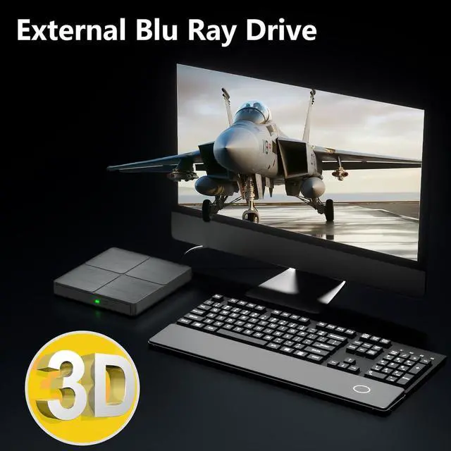 Alt view image 6 of 7 - Hitoor External Blu Ray Drive, USB 3.0 Type-C 3D Bluray CD DVD BD Reader Player Slim Optical Bluray CD/DVD Burner for MacBook Laptop Desktop PC Compatible with Mac OS Windows XP/7/8/10/11