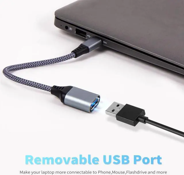 Alt view image 4 of 7 - Hitoor USB C to USB 3.0 Adapter, [2 Pack] Type C to USB 3.0 Adapter Male to Female USB Adapter OTG Cable Thunderbolt 3 to USB Compatible with i-P-hone 15 Pro Max, MacBook Pro Air, Galaxy S24, XPS 17