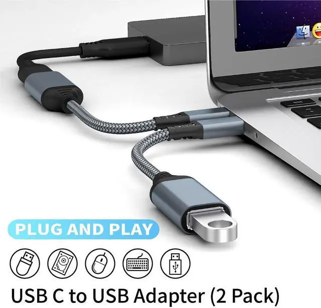 Alt view image 3 of 7 - Hitoor USB C to USB 3.0 Adapter, [2 Pack] Type C to USB 3.0 Adapter Male to Female USB Adapter OTG Cable Thunderbolt 3 to USB Compatible with i-P-hone 15 Pro Max, MacBook Pro Air, Galaxy S24, XPS 17