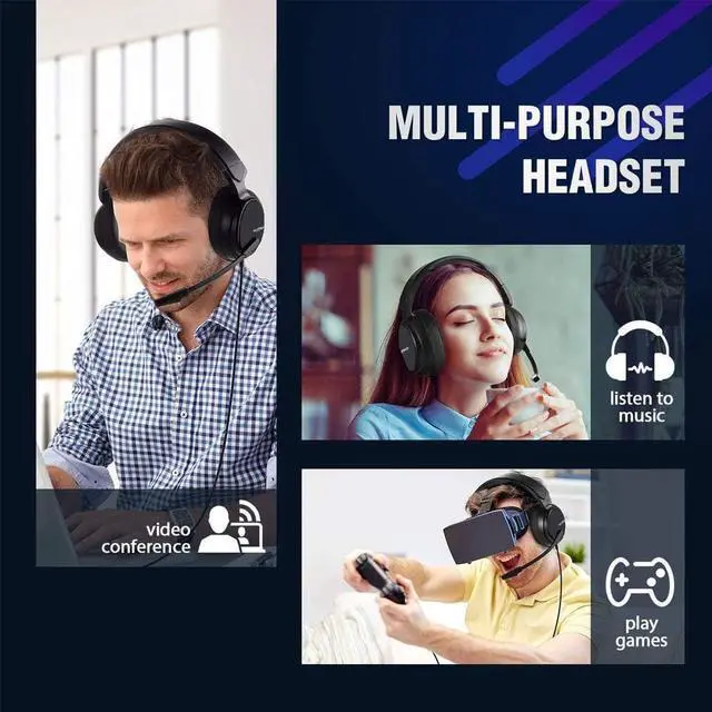 Alt view image 2 of 7 - Hitoor Wired Gaming Headset & for Xbox one Headset & PS4 Gaming Headset, 3.5mm Surround Stereo Gaming Headphones with Mic Soft Memory Earmuffs for PC,Laptop, PS3