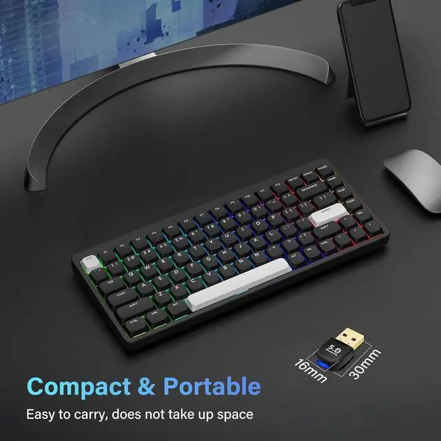 Alt view image 7 of 7 - Hitoor Bluetooth 5.4 Adapter PC, Bluetooth 5.4 USB Wireless Adapter for PC Windows 11/10/8.1/7, Mini-Sized Bluetooth Dongle Receiver, Plug and Play, for Laptop, Headphones, Keyboard, Mouse and More