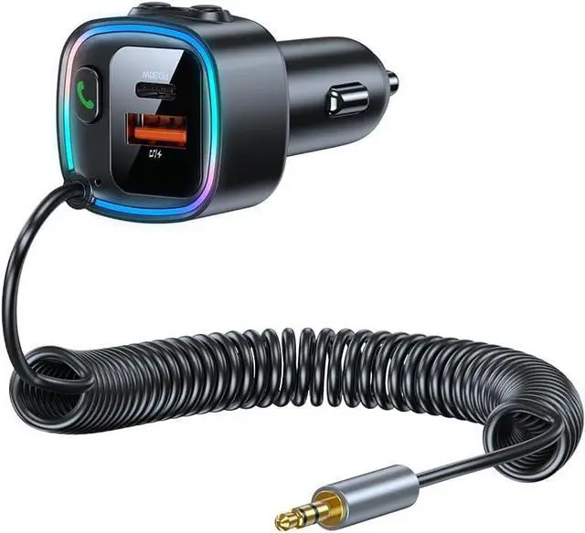 Main image of Hitoor Bluetooth 5.4 Car Adapter Aux, Bluetooth Wireless Transmitter for Car with 3.5mm Auxiliary, Dual USB C and USB A Charging Ports, Hands-Free Calling, Support USB Flash Drive