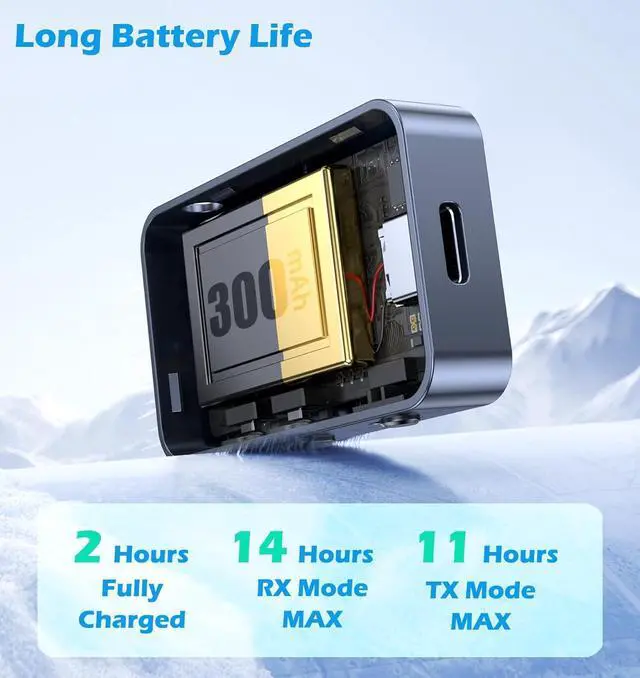 Alt view image 6 of 7 - Hitoor Bluetooth 5.4 Transmitter Receiver, Bluetooth Adapter for Airplane Headphones, Bluetooth AUX Adapter for Car, Bluetooth Transmitter for TV PC, Bluetooth Adapter for Stereo Receiver giyqxHw