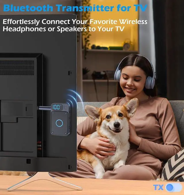 Alt view image 5 of 7 - Hitoor Bluetooth 5.4 Transmitter Receiver, Bluetooth Adapter for Airplane Headphones, Bluetooth AUX Adapter for Car, Bluetooth Transmitter for TV PC, Bluetooth Adapter for Stereo Receiver giyqxHw