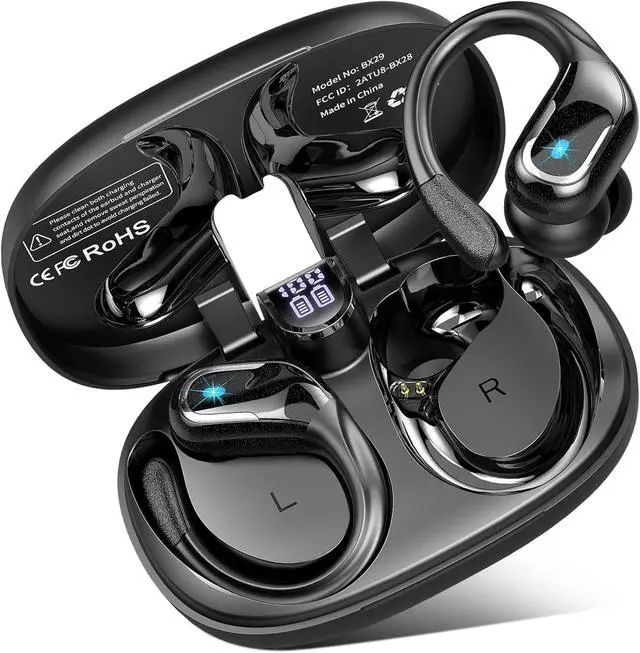 Main image of Hitoor Wireless Earbuds, 75Hrs Bluetooth 5.4 Headphones, Bluetooth Earbuds with ENC Noise Canceling Mic, Bass Stereo Wireless Earphones, IP7 Waterproof Over Ear Buds with Earhooks for Running/Workout