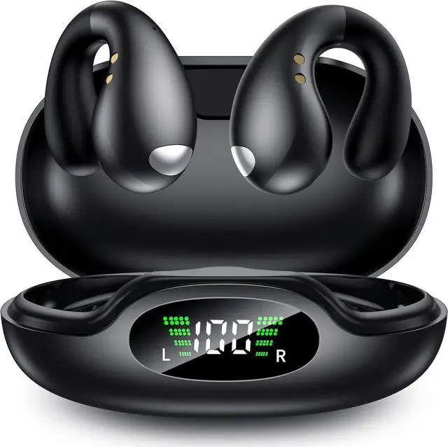 Main image of Hitoor True Wireless Earbuds - Open Ear Headphones Wireless, Bone Conduction Earbuds With Mic, Bluetooth 5.3 Clip On Earphones, Fast Charging 50h Playtime, IPX4 Ear Buds For Running Sport Workout