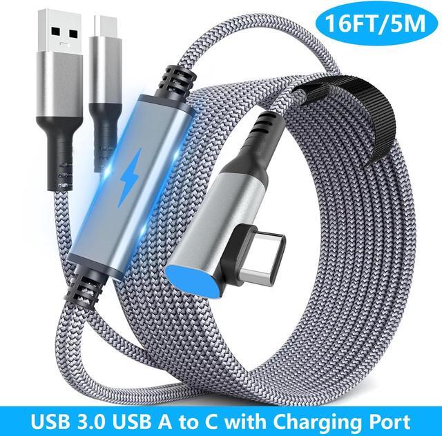 Main image of Hitoor USB A to C VR Link Cable 16FT/5M for Me-ta Quest 3S, Quest 3, for O-culus Quest 2/Pro Accessories, 3 in-1 Link Cable Charging While Playing All Day, with USB C Sufficient Power for VR Headset