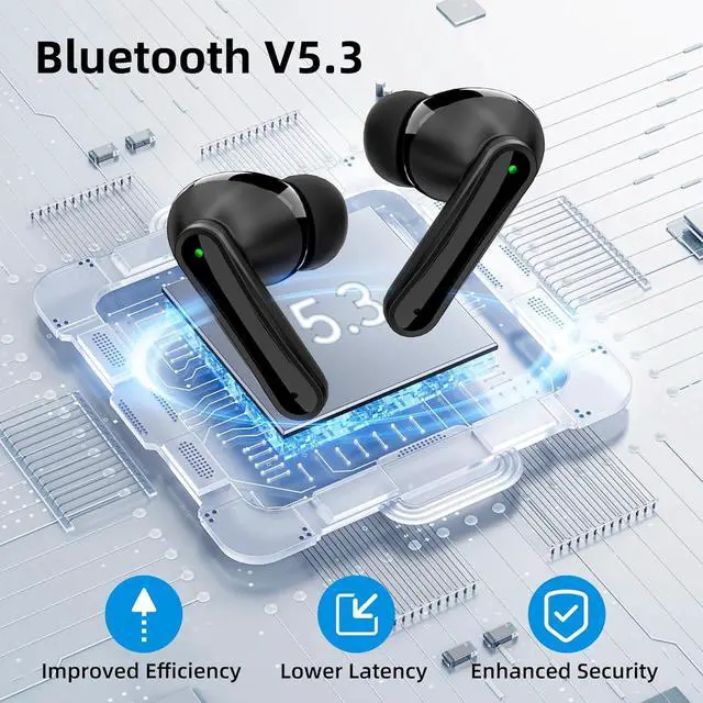 Alt view image 5 of 7 - Hitoor True Wireless Earbuds, ENC Noise Cancellation, LED Display, 13mm Dynamic Driver, 400mAh Charging Case, Bluetooth 5.3, Long Battery Life, Type-C Fast Charging, Bluetooth Headphones for Sports