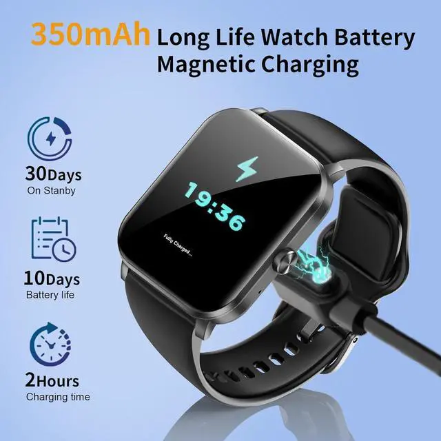 Alt view image 6 of 7 - Hitoor Smart Watch, 1.85"HD Smartwatches for Men, (Answer/Make Calls), Fitness Tracker with 120+ Sport Modes, IP68 Waterproof Fitness Watch, Heart Rate, Sleep, SpO2 Monitor, Smartwatch for Android IOS