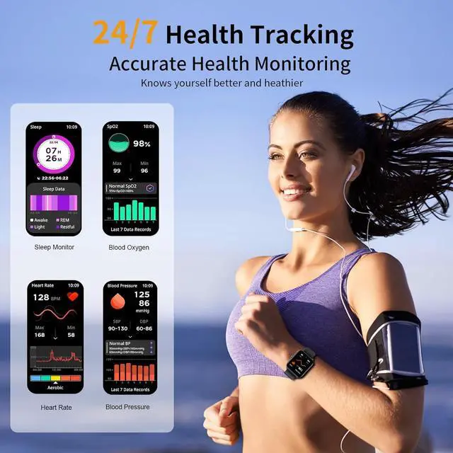 Alt view image 4 of 7 - Hitoor Smart Watch, 1.85"HD Smartwatches for Men, (Answer/Make Calls), Fitness Tracker with 120+ Sport Modes, IP68 Waterproof Fitness Watch, Heart Rate, Sleep, SpO2 Monitor, Smartwatch for Android IOS