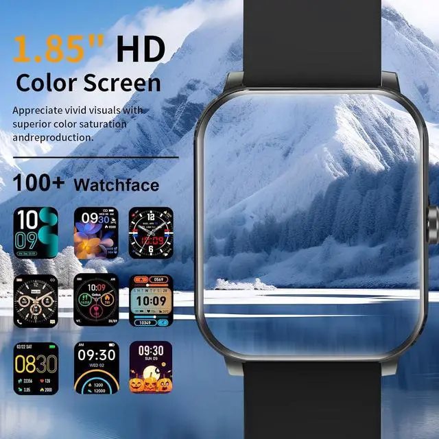Alt view image 3 of 7 - Hitoor Smart Watch, 1.85"HD Smartwatches for Men, (Answer/Make Calls), Fitness Tracker with 120+ Sport Modes, IP68 Waterproof Fitness Watch, Heart Rate, Sleep, SpO2 Monitor, Smartwatch for Android IOS
