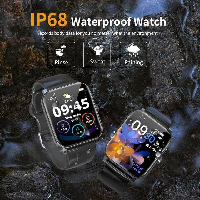 Alt view image 7 of 7 - Hitoor Smart Watch, 1.85"HD Smartwatches for Men, (Answer/Make Calls), Fitness Tracker with 120+ Sport Modes, IP68 Waterproof Fitness Watch, Heart Rate, Sleep, SpO2 Monitor, Smartwatch for Android IOS