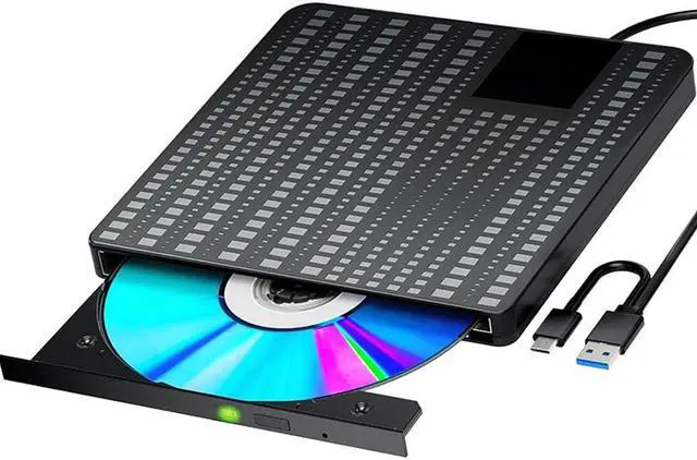 Main image of Hitoor External CD/DVD Drive for Laptop, USB 3.0 Type C CD DVD Player Portable +/-RW Burner CD ROM Reader Writer Disk Duplicator, Optical Drive Compatible with Laptop Desktop PC Windows Linux, MacOS