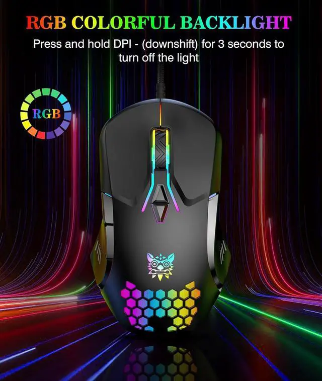 Alt view image 6 of 7 - Hitoor USB Wired PC Gaming Mouse, with High Precision Sensor, RGB Backlit, Adjustable DPI, 7 Buttons Programmable, Ergonomic Gaming Mice for Office & Gaming on Windows/Mac/Linux/Chrome-Black