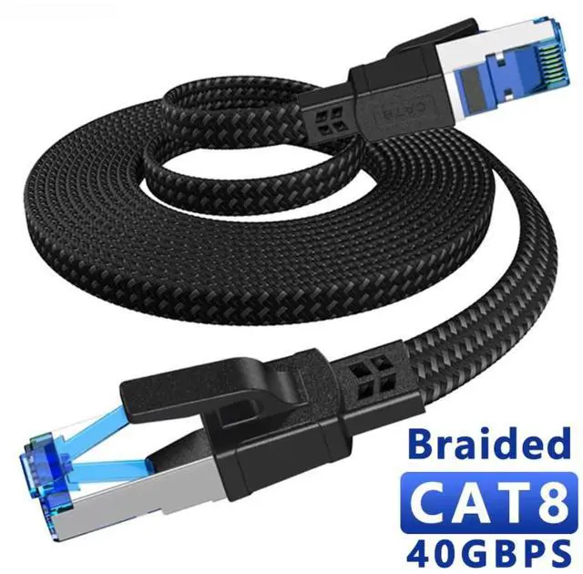 Main image of Hitoor Cat 8 Ethernet Cable 6.6FT/2M, Braided High Speed 40Gbps 2000Mhz Lan Patch Cord RJ45 Network Cable, Ethernet LAN Cable for Indoor/Outdoor Use - Perfect for Modem/Router/Gaming/PC 6.60 ft.