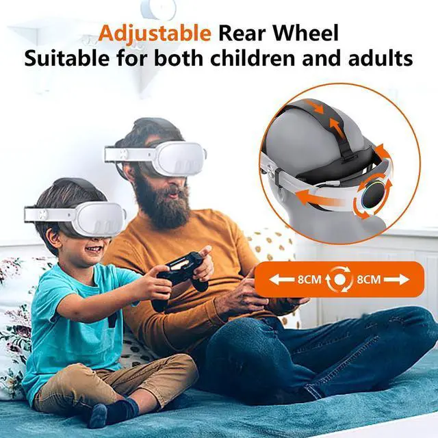 Alt view image 6 of 7 - Hitoor RGB VR Headset for O-cu-lus/Me-ta Quest 3/3S Head Strap with 10000mAh Battery, Rechargeable Elite Strap Extend 4-6H Playtime and Adjustable for VR Headset Compatible with Quest 3/3S Accessories