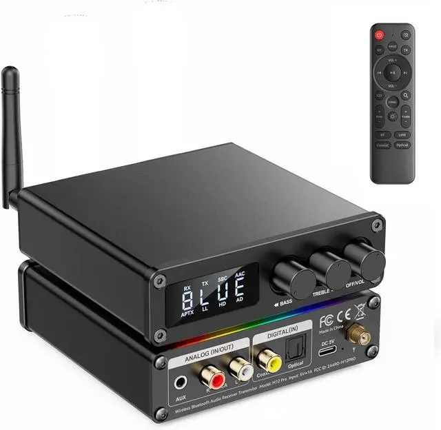 Main image of Hitoor Bluetooth 5.2 Transmitter Receiver for TV, Home Stereo, BT Headset, Low Latency HD Bluetooth Audio Decoder Adapter with Display, RCA, 3.5mm AUX, Coaxial, Optical Inputs/Outputs giyqxHw