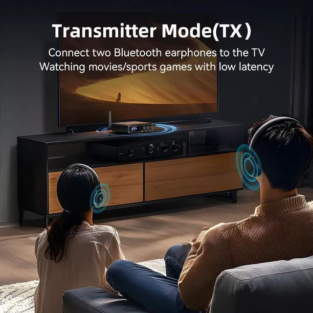 Alt view image 4 of 7 - Hitoor Bluetooth 5.2 Transmitter Receiver for TV, Home Stereo, BT Headset, Low Latency HD Bluetooth Audio Decoder Adapter with Display, RCA, 3.5mm AUX, Coaxial, Optical Inputs/Outputs giyqxHw