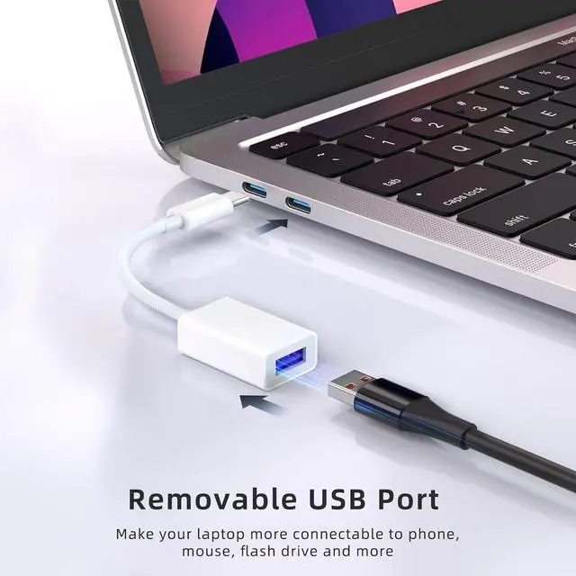 Alt view image 3 of 7 - Hitoor USB C to USB 3.0 Adapter [2 Pack], USB C Male to USB Female OTG Cable Thunderbolt3 to USB Adapter Compatible with Mac-Book Pro/Air, i-Phone 16 Pro Max/16 Plus/16/15, Galaxy S24/S23/S22/S21