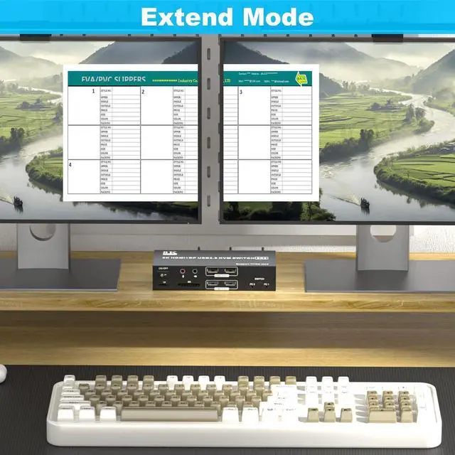 Alt view image 5 of 7 - Hitoor HDMI Displayport KVM Switch 2 Monitors 2 Computers 8K@60Hz,Dual Monitor Switch for 2 Computers, Support Extended/Mirror Mode SD/TF Card, 4 USB 3.0 Port for Keyboard Mouse,Desktop Controller