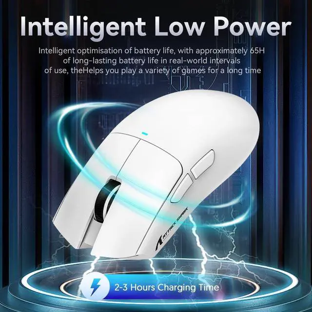 Alt view image 5 of 7 - Hitoor Ultra-Light Triple Mode (Wired, 2.4GHz Wireless & Bluetooth) Gaming Mouse, PAW3311 Optical Sensor, up to 22K DPI 5 programmable Buttons, Magnetic Charging Dock, Gaming Mice for Laptops, PC/Mac
