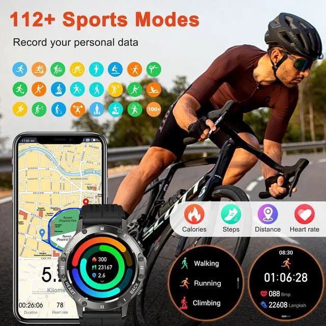 Alt view image 4 of 7 - Hitoor Smart Watch for Men Fitness Tracker, Bluetooth Waterproof Make Answer Call Digital Mens Watches Running Smartwatch for IOS Android Phones Compatible Step Pedometer Sleep Heart Rate Monitors