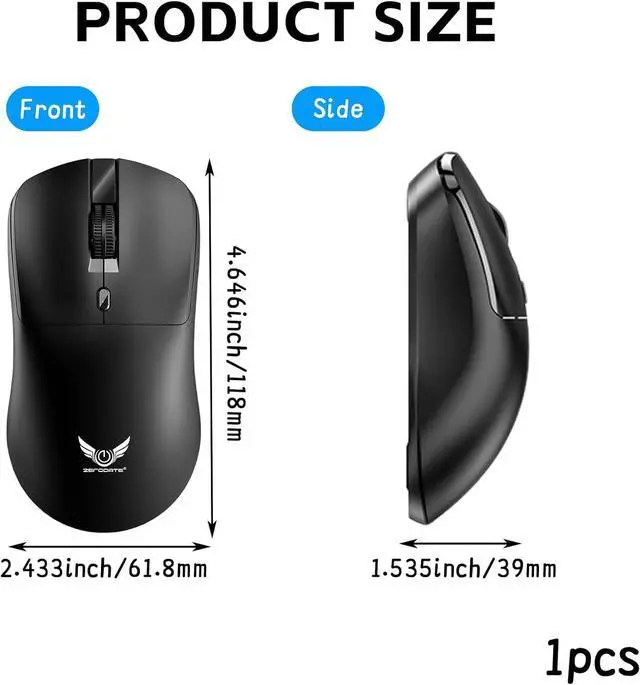 Alt view image 2 of 7 - Hitoor Wireless PC Mouse, 2.4G RF Wireless Mouse, 3 Adjustable DPI 800-1200-1600 dpi, Silent Click, Wireless Mouse, Computer Mice for Laptop Notebook, PC, Computer (Black)