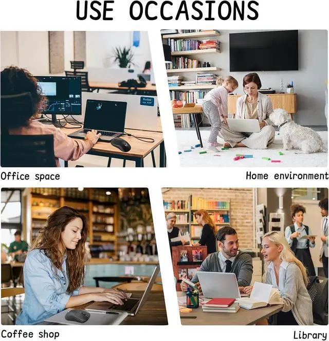 Alt view image 7 of 7 - Hitoor Wireless PC Mouse, 2.4G RF Wireless Mouse, 3 Adjustable DPI 800-1200-1600 dpi, Silent Click, Wireless Mouse, Computer Mice for Laptop Notebook, PC, Computer (Black)