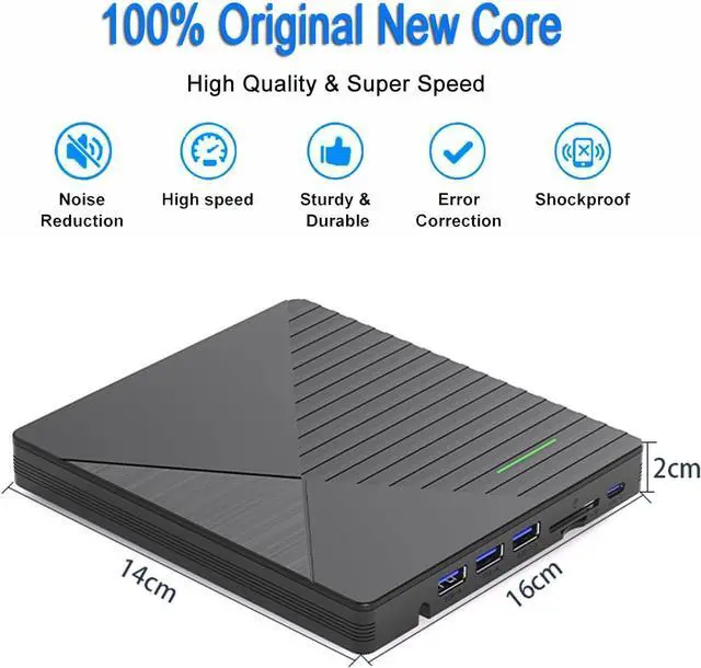 Alt view image 6 of 7 - Hitoor 7 in 1 External CD DVD Drive for Laptop with 3 USB Ports & TF/SD Card Slots, USB 3.0 & USB-C CD DVD Optical Disc Reader Burner Player for MacBook Pro Laptop PC Windows 11/10/8/7 Linux Mac OS