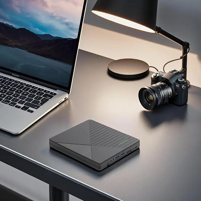 Alt view image 7 of 7 - Hitoor 7 in 1 External CD DVD Drive for Laptop with 3 USB Ports & TF/SD Card Slots, USB 3.0 & USB-C CD DVD Optical Disc Reader Burner Player for MacBook Pro Laptop PC Windows 11/10/8/7 Linux Mac OS