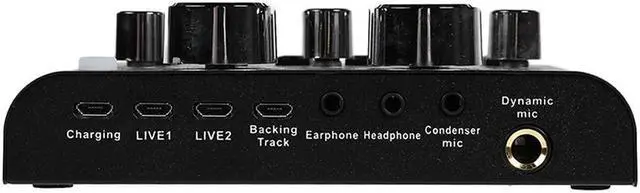 Alt view image 3 of 7 - V8 Live Sound Card Audio External USB Headset Multi-Function Microphone Live Broadcast Computer PC Sound Card-Black