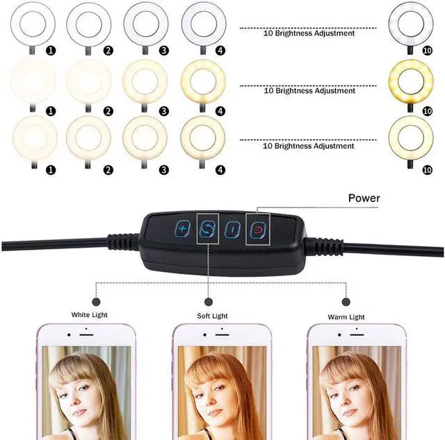 Alt view image 2 of 7 - 3 in 1 Mobile phone live support fill light desktop multifunctional dual mobile phone support  mobile device microphone holder clip