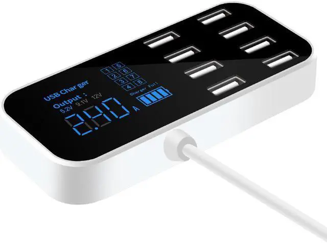 Alt view image 4 of 6 - 8 Ports USB 2.4A fast charging 40W Car Charger with LED Digital Display for iphone,Android phones