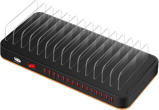 Alt view image 4 of 5 - AC Adpater 15 Port USB charging Station dock with phone holder  for mobile phones,tablets  work from home