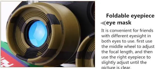 Alt view image 4 of 7 - Outdoor Waterproof Military Telescope 8x40 Day and Night Binoculars Telescope Central regulation for Outdoor Camouflage Hunting