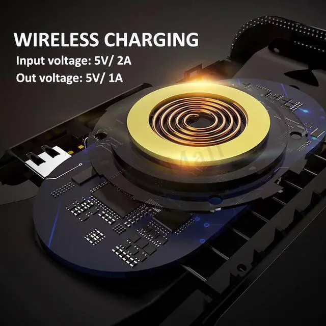 Alt view image 5 of 7 - Dual magnetic Super Bass Stereo audio player  Blue-tooth Speaker 2 In 1 Portable QI Wireless Charger for mobile phones