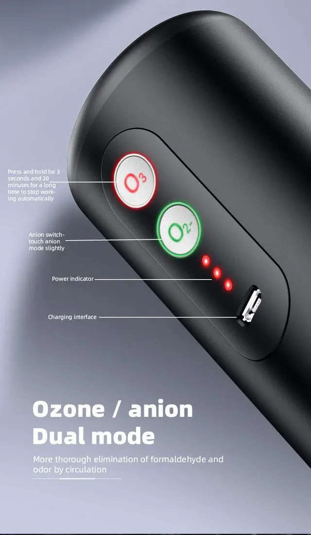Alt view image 5 of 7 - Car Air Freshener Purifier Deep Space Ozone Difec Air Cleaner Diffuser New ozone disinfection locomotive travel small portable car sterilization air sterilizer Auto Vent Cleaner